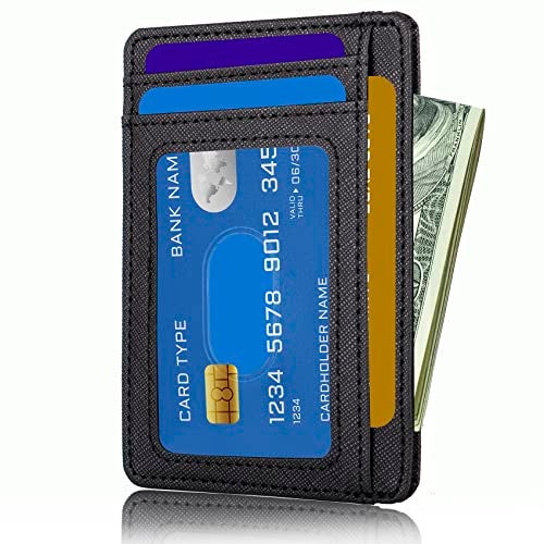 TOURSUIT Travel Minimalist Slim Front Pocket Wallet for Men Women, RFID Blocking Credit Card Holder Case (Cross Black) - Image 2