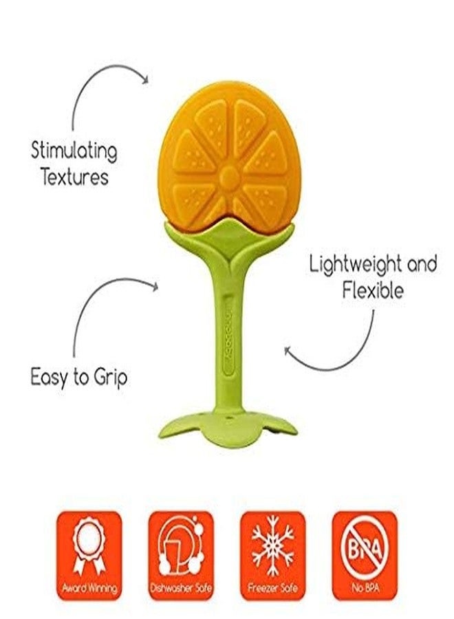 AEREX Orange Fruit Shape Baby Teether | Soft Silicone BPA Free Natural Organic Nipple Teether for Newborn Infant, Babies | Teething Toys for Babies | Silicone Soothing Teether (Orange) - Image 2