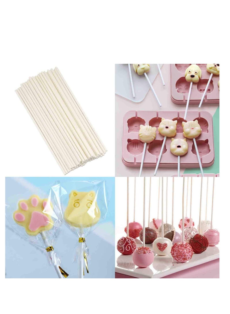 KASTWAVE حامل مصاصة أكريليك عبوة 2 أكريليك حامل كعكة مصاصة 50 قطعة أكياس حلوى واضحة 50 قطعة عيدان مصاصة لأدوات صنع كعكة المصاصة - Image 2