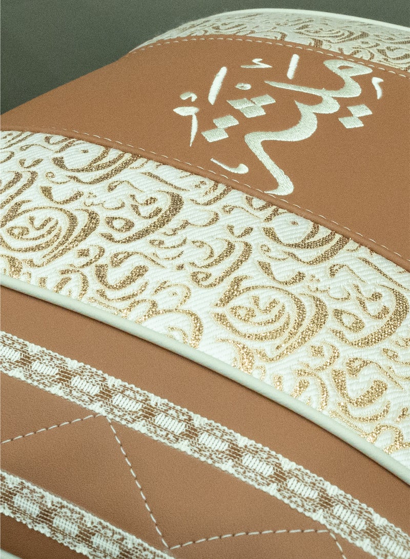 Luxury Leather Decorative Pillow – Elegant Arabic-Inspired Embroidery & Stitching – Stylish Cushion for Sofa & Home Décor - Image 2