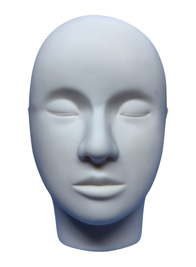 أورتوك رأس عارضة أزياء ذكر للشعر المستعار، رأس عرض مطاطي ناعم الملمس، رأس مانيكان عرض القبعات لممارسة المكياج رأس تدريب على المكياج للشعر، النظارات، صالون تجميل، حامل بلاستيك خلفي 15x11x24 سم - Image 1