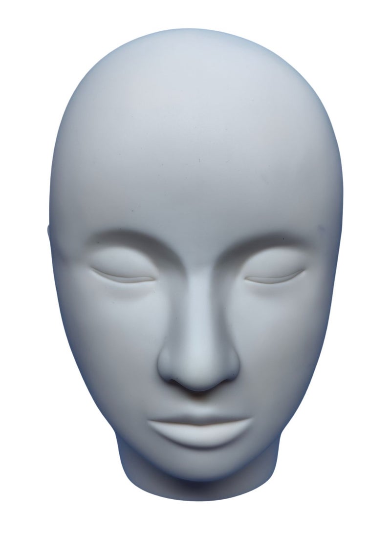 أورتوك رأس عارضة أزياء ذكر للشعر المستعار، رأس عرض مطاطي ناعم الملمس، رأس مانيكان عرض القبعات لممارسة المكياج رأس تدريب على المكياج للشعر، النظارات، صالون تجميل، حامل بلاستيك خلفي 15x11x24 سم - Image 5