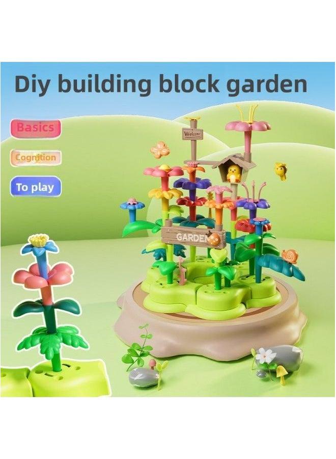 Source Children's Creative Assembled Building Blocks Flower Toys Educational Variables Garden Toys-Color:857-5 Block Insertion Storage Extra Large Barrel 135pcs 1.55kg Volume 2.95 - Image 3