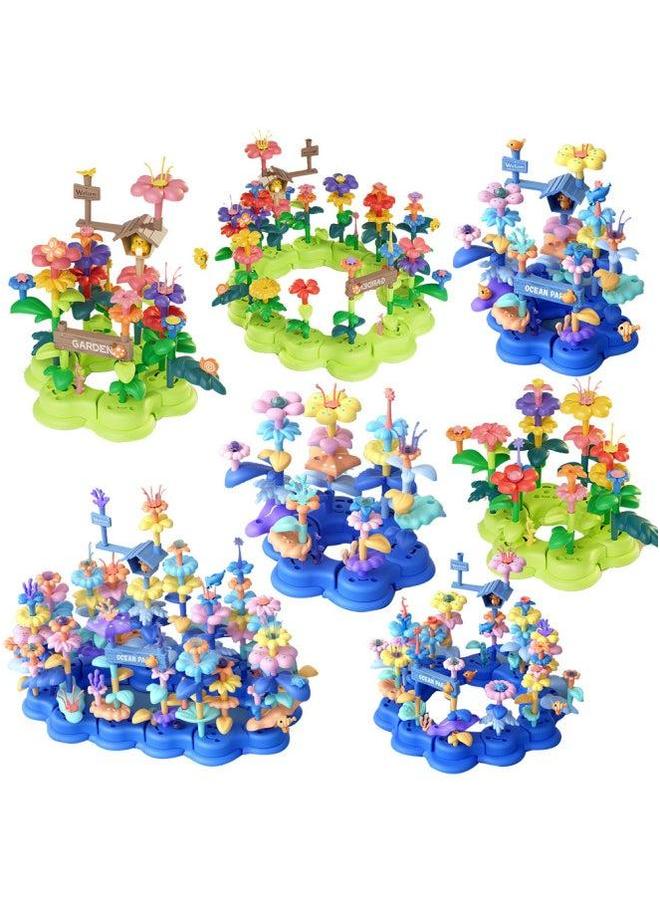 Source Children's Creative Assembled Building Blocks Flower Toys Educational Variables Garden Toys-Color:857-5 Block Insertion Storage Extra Large Barrel 135pcs 1.55kg Volume 2.95 - Image 2