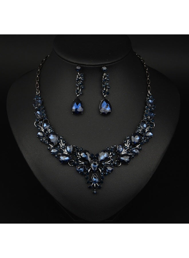 NIBEMINENT Fashion Crystal Necklace and Earring Set - Bridal Wedding Jewelry