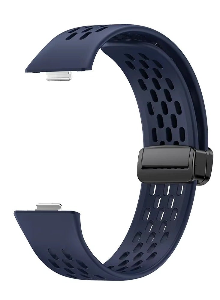 Silicone Strap for Huawei Watch Fit 3 Sports Magnetic Bracelet Breathe Wristband Correa Replacement Belt (Blue)  - Image 3