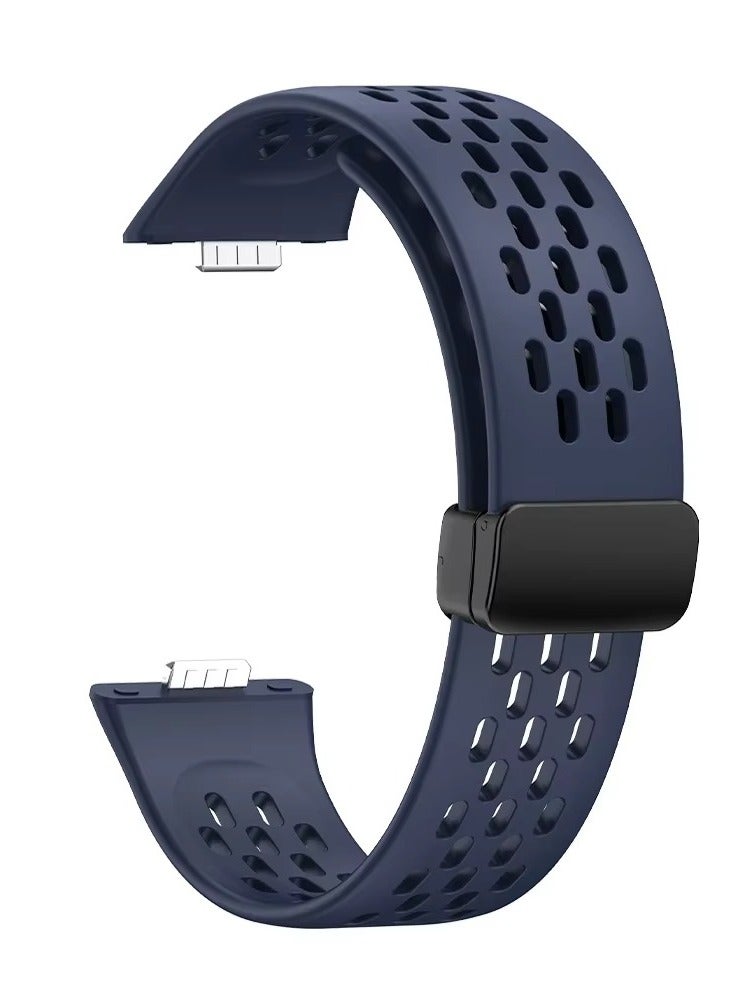 Silicone Strap for Huawei Watch Fit 3 Sports Magnetic Bracelet Breathe Wristband Correa Replacement Belt (Blue)  - Image 2