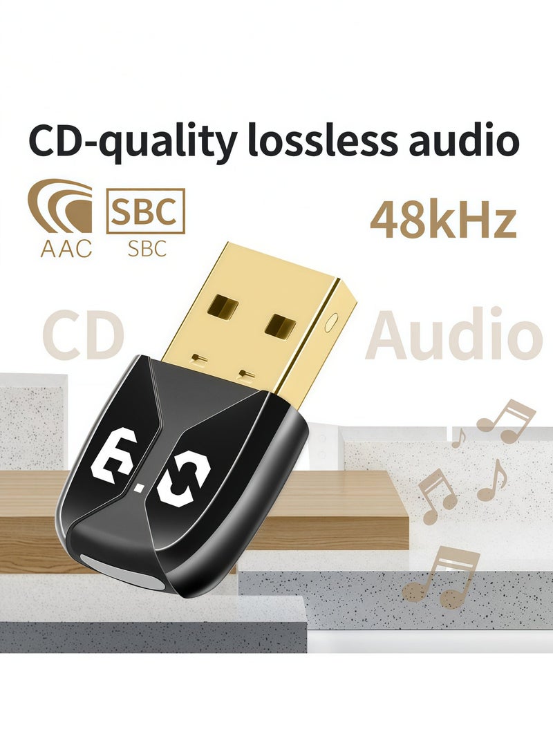 أورييل مستقبل بلوتوث USB 6.0، بتقنية EDR+BLE، يعمل بنظام التوصيل والتشغيل (Plug and Play)، متوافق مع أنظمة Windows، ويدعم الاتصال المتزامن لـ 7 أجهزة. - Image 4