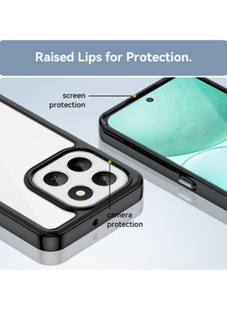 for Honor X6c 4G Case Cover, High Quality Hard Backplane Soft Border Pure and Bright Comfortable Feel Cell Phone Protective Case for Honor X6c 4G, Black - view 5