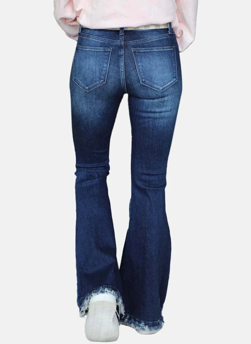 YUNIQEE Blue Bootcut Clean Look High-Rise Jeans