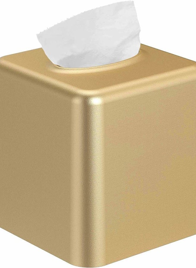 Livelab Gold Square Metal Tissue Box Holder Modern Decor Facial Napkin Holder Tissue Box Dispenser for Bathroom Vanity Countertop, Living Room, Bedroom, Office - Image 1