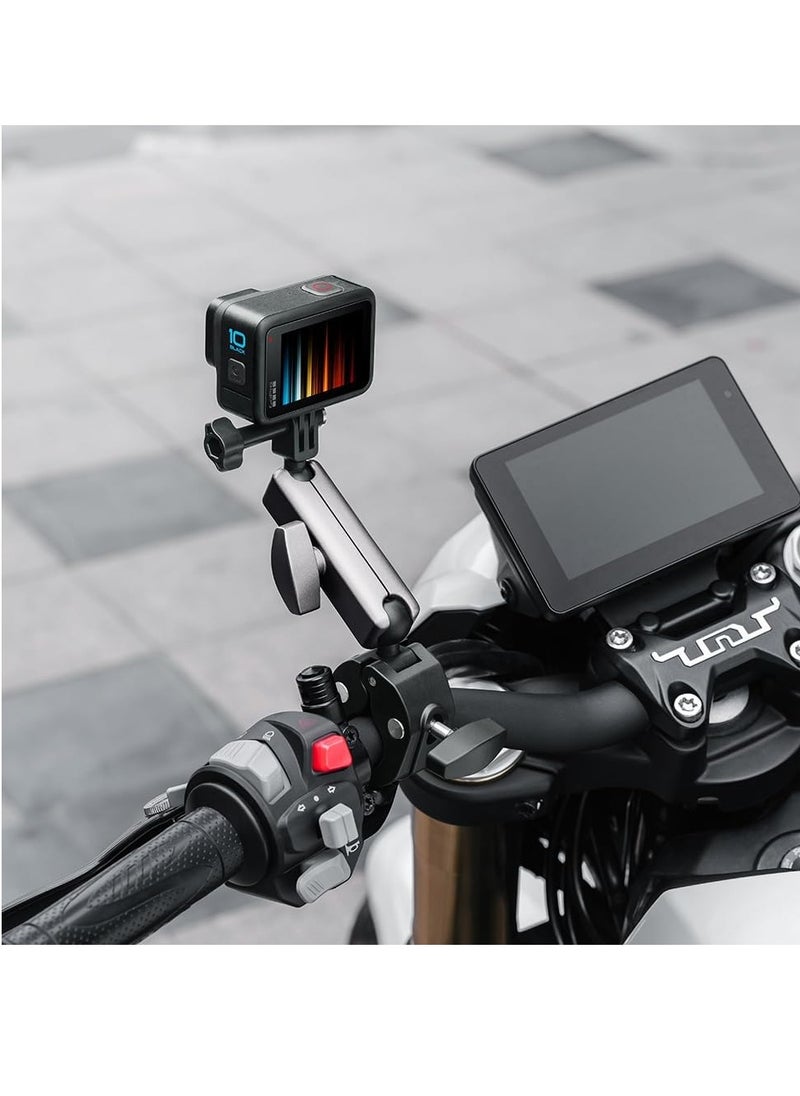 Generic - Motorcycle Handlebar Bike Mounting Clamp for GoPro Insta360 Accessories with 360 Ball Head Tube Pole Mounting Accessories for Go Pro Max Hero 12 11 10 9 8 7 Insta 360 DJI - Image 1
