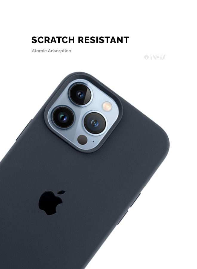 إينيكس غطاء حماية من السيليكون متوافق مع شعار لهاتف أبل آيفون 13 برو ماكس رمادي غامق - Image 3