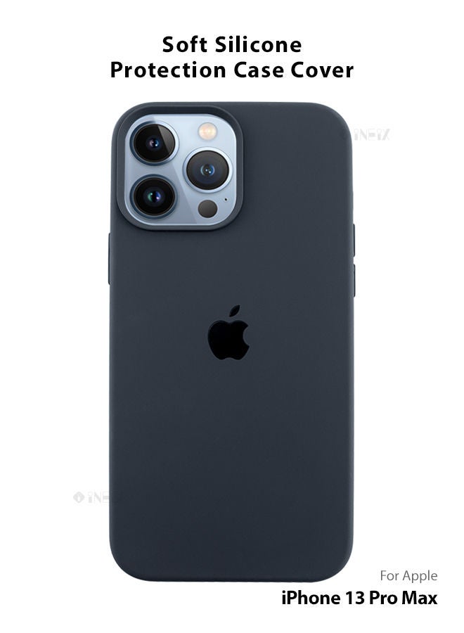 إينيكس غطاء حماية من السيليكون متوافق مع شعار لهاتف أبل آيفون 13 برو ماكس رمادي غامق - Image 1