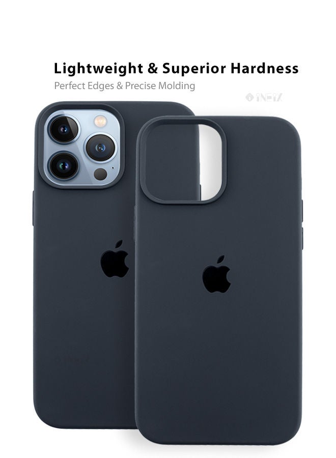 إينيكس غطاء حماية من السيليكون متوافق مع شعار لهاتف أبل آيفون 13 برو ماكس رمادي غامق - Image 5