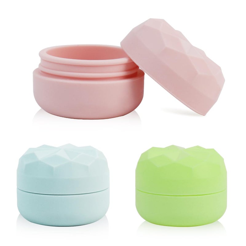 MAYCREATE 3pcs Silicone Cream Jars for Travel 20ml Cream Dispenser Refill Travel Bottles for Toiletries Leakproof Small Travel Containers for Face Body Hand Cream Shampoo Powder - Image 1