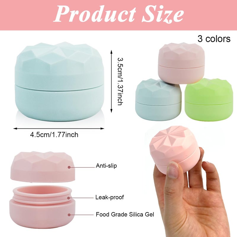 MAYCREATE 3pcs Silicone Cream Jars for Travel 20ml Cream Dispenser Refill Travel Bottles for Toiletries Leakproof Small Travel Containers for Face Body Hand Cream Shampoo Powder - Image 2