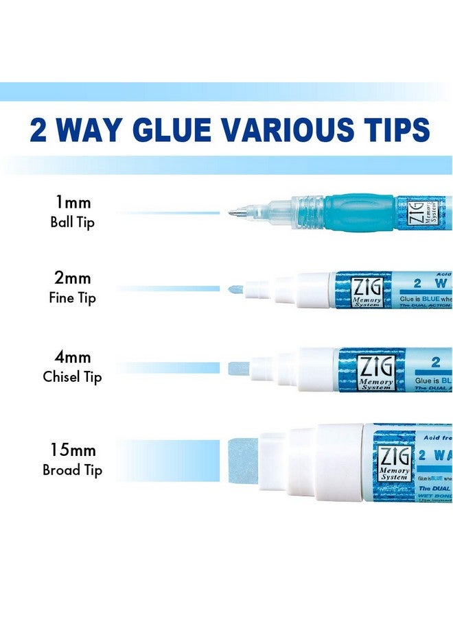 Kuretake Zig 2 Way Glue Pen 2Mm Fine Tip 3 Pcs Set Adhesive For Kids Adult Artists Crafting Scrapbooking Gift Card Calligraphy Made In Japan - Image 5