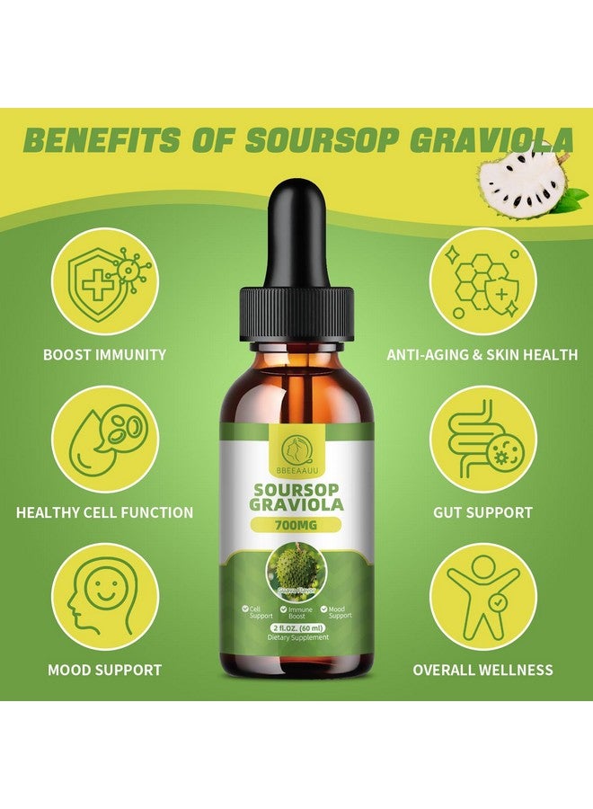 BBEEAAUU Soursop Graviola Liquid Drops, Soursop Leaves Extract for Immune, Antioxidant, Mood & Night Support, Soursop Bitters Liquid, High Absorption, Vegan, Gluten-Free, 2 Fl Oz  - Image 2