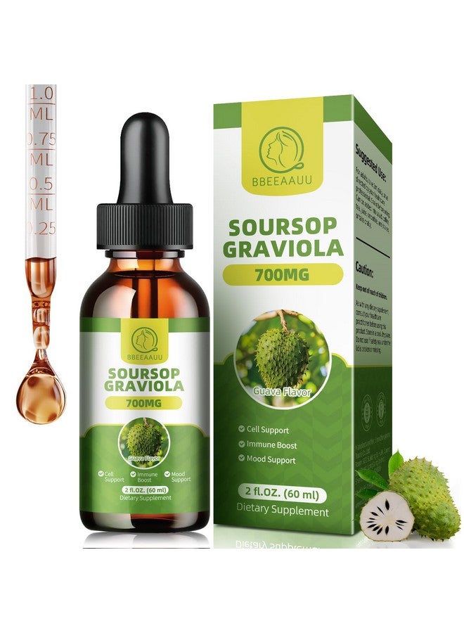 BBEEAAUU Soursop Graviola Liquid Drops, Soursop Leaves Extract for Immune, Antioxidant, Mood & Night Support, Soursop Bitters Liquid, High Absorption, Vegan, Gluten-Free, 2 Fl Oz  - Image 1