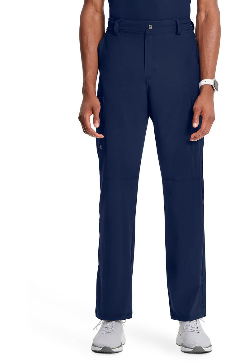 Cherokee Infinity Men Scrub Pants, 6 Pockets, Tapered Leg with Zip Fly Front and Inside Functional Drawstring Cargo Plus Size - CK200A, 3XL, Navy