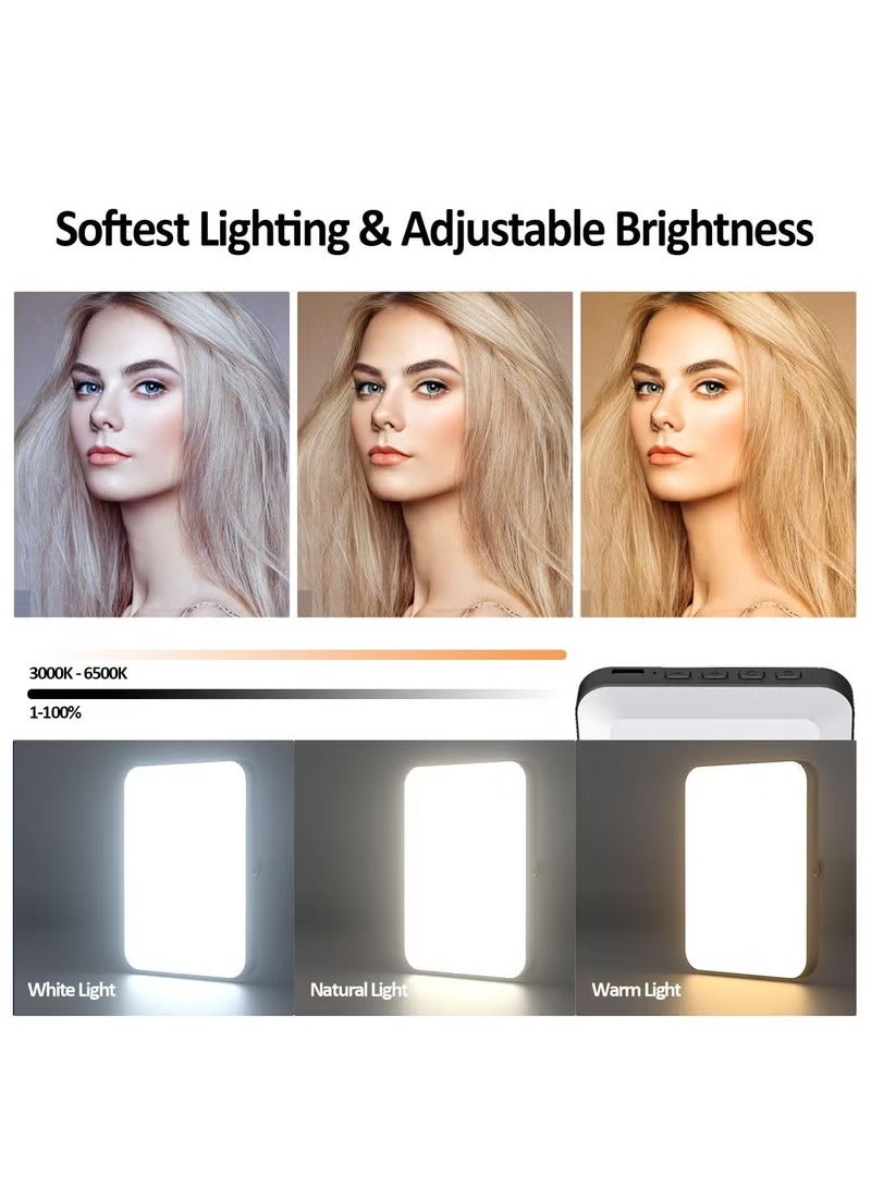 JUNYOUK Photography Light Clip on Phone Laptop,Video Light,Portable LED Camera Fill Light Panel,Pocket LED Phone Light,Dimmable 3 Lighting Effects,Rechargeable LED Lighting for Video Conference,TikTok,Youtube  - Image 3
