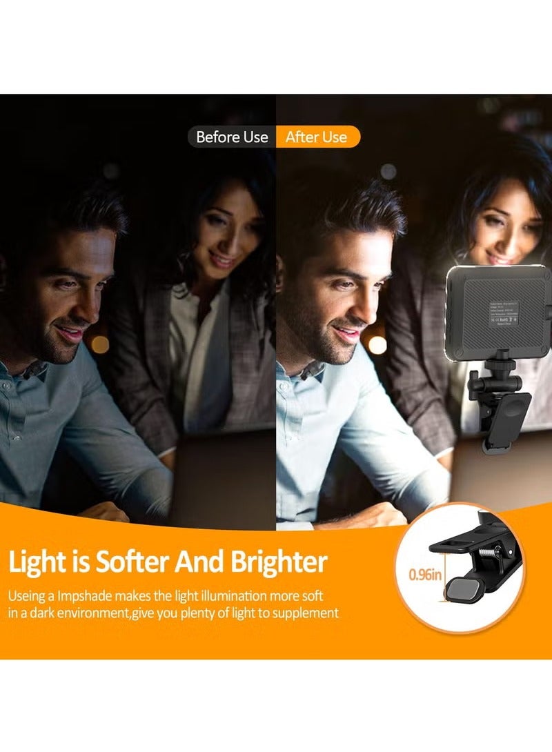 JUNYOUK Photography Light Clip on Phone Laptop,Video Light,Portable LED Camera Fill Light Panel,Pocket LED Phone Light,Dimmable 3 Lighting Effects,Rechargeable LED Lighting for Video Conference,TikTok,Youtube  - Image 4