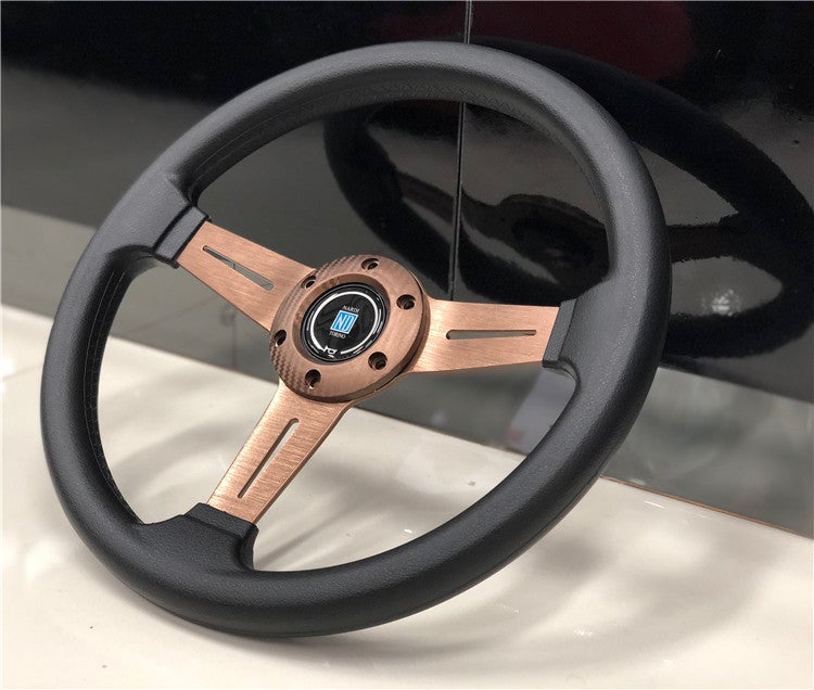 Generic Racing steering wheel car modified pu Universal Small 13 inch leather steering wheel competitive compact round steering wheel 13 inch 