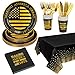Crisky Black Gold Tableware Set for Men 50th Birthday Party Decoration Set of 24 Making Great Since 1975 9 7 Plates Luncheon Napkin 9oz Cups 10654 Tablecloth Knife Fork - Image 4