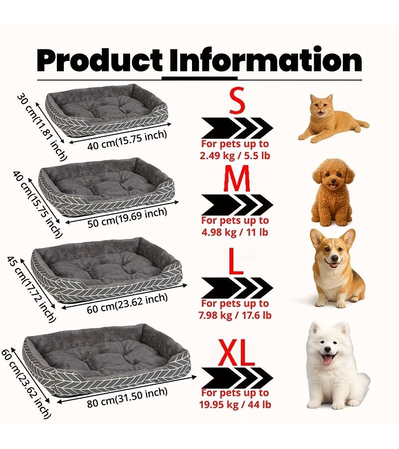White Kitten Soft Washable Pet Bed For Small Dogs Cats 16x12 Inch - Image 2