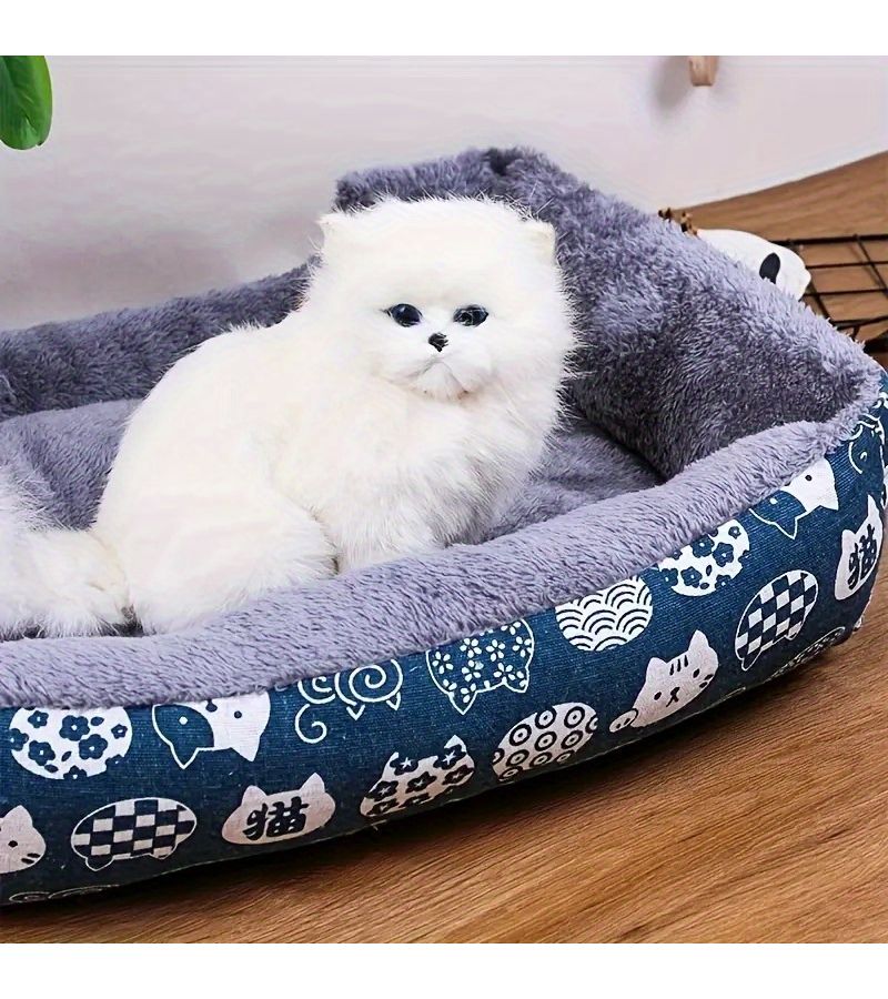 White Kitten Soft Washable Pet Bed For Small Dogs Cats 16x12 Inch - Image 5