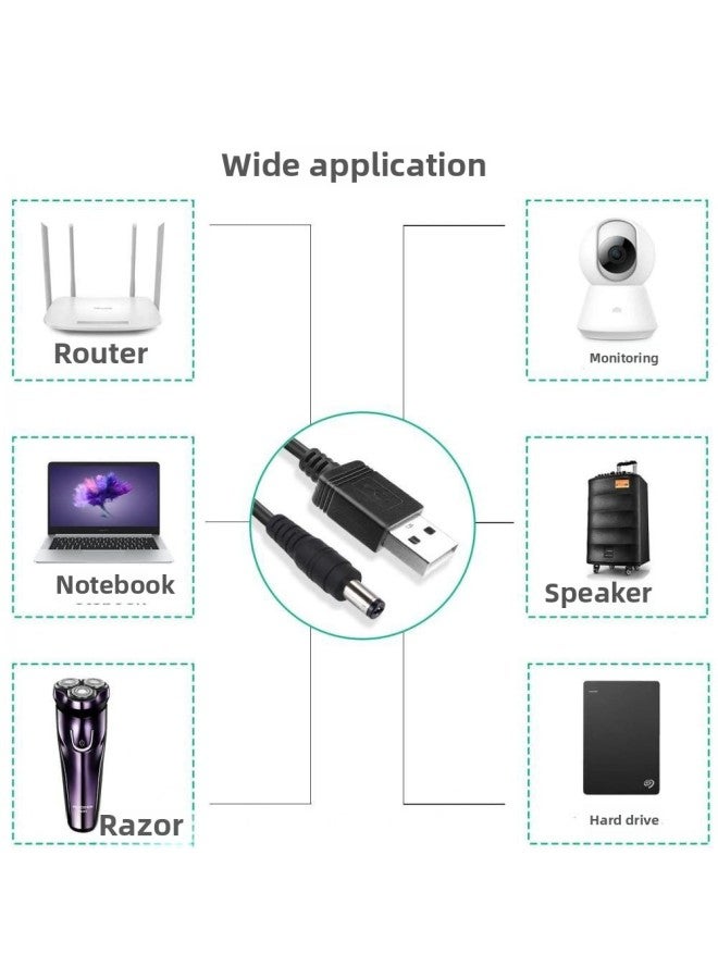 Loquat USB 5V To DC5521 Male Charging Wire Power Transfer Line Extension Line Data Line Power Supply Line Charging Treasure-Color:1 M - Image 3