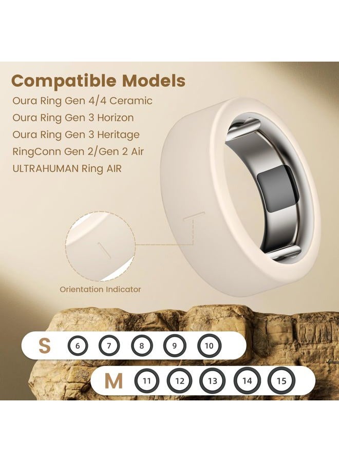 BandRain Ultra-Thin Covers for Oura Ring Gen 4/Oura Gen 3 Cover, Support Charging with Cover on, Anti-Scratch Elastic Silicone Smart Rings Protector Case Accessories for ULTRAHUMAN Ring AIR Women Men, 6 Pack - Image 2
