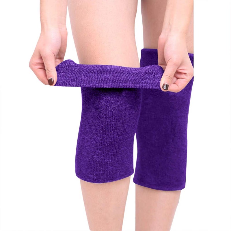 Holiberty Winter Cotton NonSlip Soft Thermal Knee Pad Breathable Warm Leg Sleeves Kneelet Support Elastic Knee Brace Leg for Men Women Cycling Ski Running Dancing Gym Yoga Fitness Arthritis Tendonitis1 Pair - Image 3