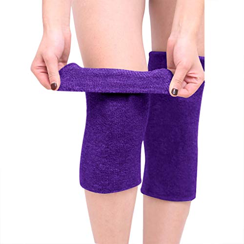 Holiberty Winter Cotton NonSlip Soft Thermal Knee Pad Breathable Warm Leg Sleeves Kneelet Support Elastic Knee Brace Leg for Men Women Cycling Ski Running Dancing Gym Yoga Fitness Arthritis Tendonitis1 Pair - Image 2