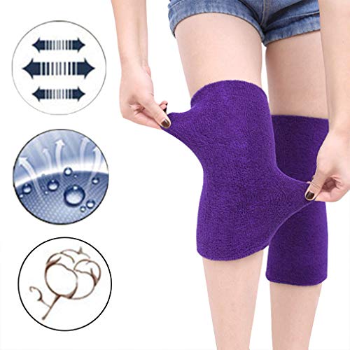 Holiberty Winter Cotton NonSlip Soft Thermal Knee Pad Breathable Warm Leg Sleeves Kneelet Support Elastic Knee Brace Leg for Men Women Cycling Ski Running Dancing Gym Yoga Fitness Arthritis Tendonitis1 Pair - Image 5
