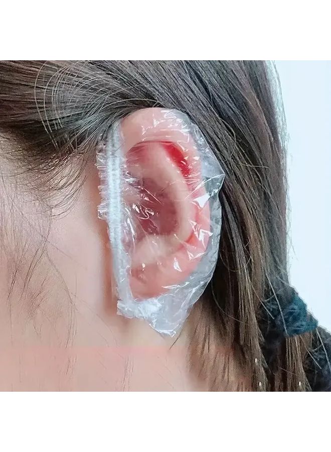 100 Pcs Disposable Transparent Ear Covers For Showering Bathing And Hair Dyeing - Image 2