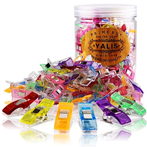 Yalis 100 Pcs Premium Sewing Clips Multipurpose Sewing Accessories Quilting Supplies Crafting Tools, Assorted 9 Bright Colors - Image 1