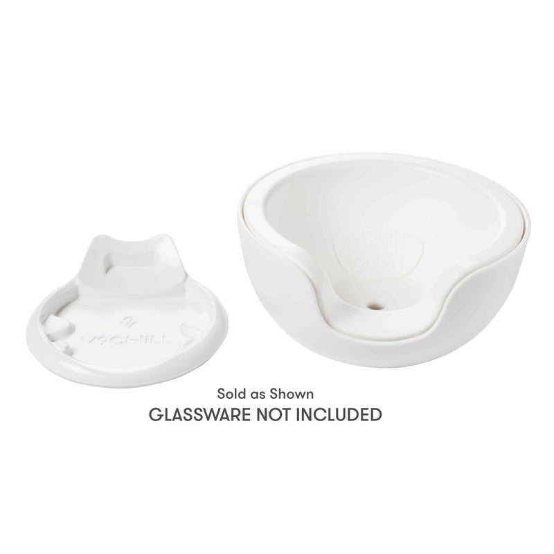 VoChill Stemless Wine Glass Chiller | Keep the Chill In Your Glass | Made in the USA | Separable & Refreezable Chill Cradle | Actively Chills Stemless Glassware | Quartz, Single Stemless - Image 3