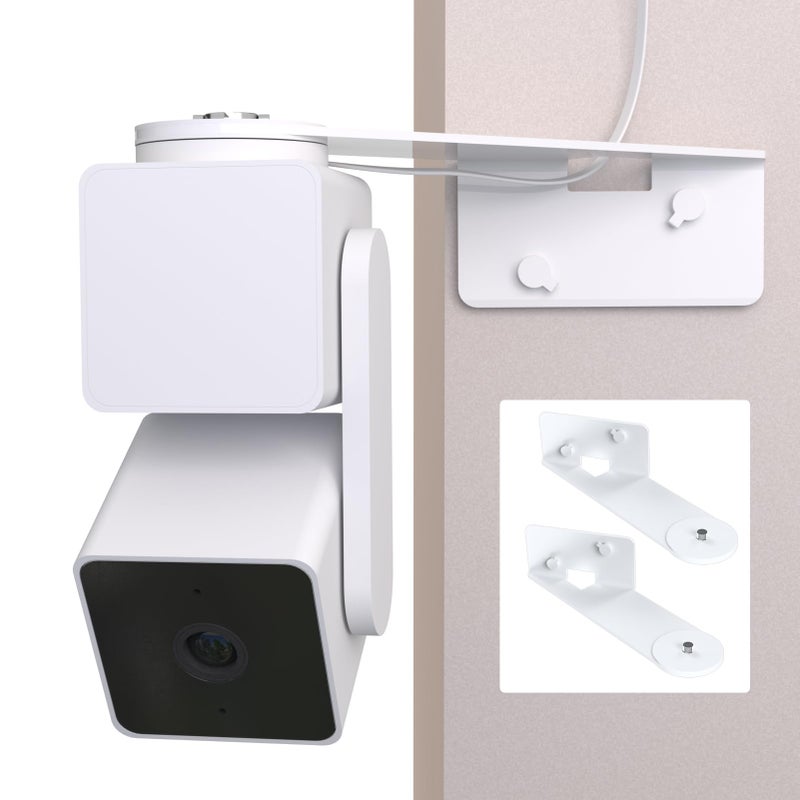 Zwolf 2 Pack Corner Wall Mount for Wyze Cam Pan V3 / v4, Metal Wall Mount for Wyze Camera Outdoor Indoor Reduce Blind Spots, View of Both Side Walls of Your House - Image 1