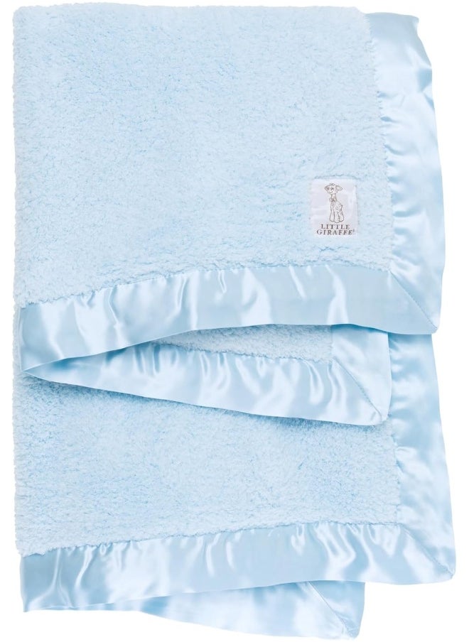 Little Giraffe Little Giraffe Chenille Baby Blanket (Blue)  - Image 1