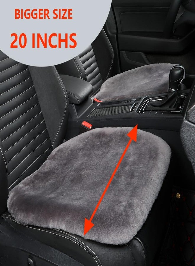 OGLAND Fluffy Genuine Australia Sheepskin Car Seat Cover for Auto Interior Accessories with Soft Fuzzy Wool Eco-Friendly Natural Fur Non-Slip (Graphite, Front) - Image 2