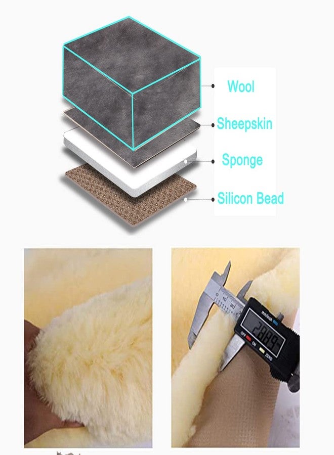 OGLAND Fluffy Genuine Australia Sheepskin Car Seat Cover for Auto Interior Accessories with Soft Fuzzy Wool Eco-Friendly Natural Fur Non-Slip (Graphite, Front) - Image 5