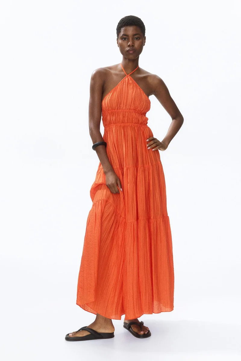H&M Tiered halterneck dress