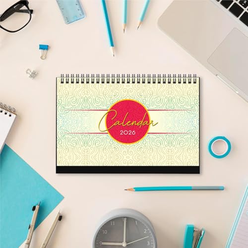 COI 2026 Table Calendar Jan–Dec | Flip Desk Calendar A5 5x8.25 | 300 GSM Thick Paper | To-Do, Goals, Holidays + 2027 Overview | Spiral Binding - Image 1