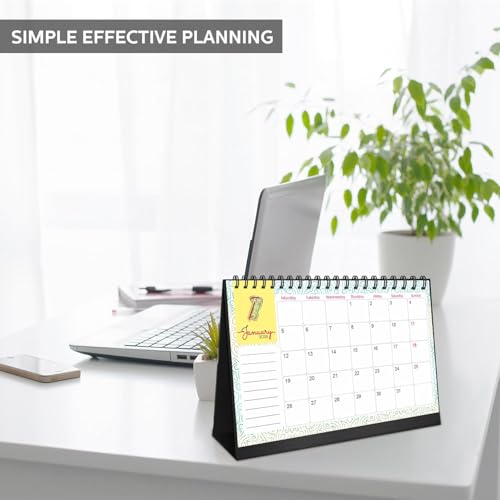 COI 2026 Table Calendar Jan–Dec | Flip Desk Calendar A5 5x8.25 | 300 GSM Thick Paper | To-Do, Goals, Holidays + 2027 Overview | Spiral Binding - Image 3