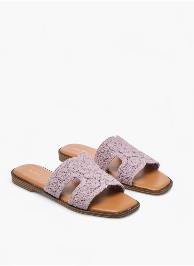 سيليست Women's Embroidered Slip-On Sandals