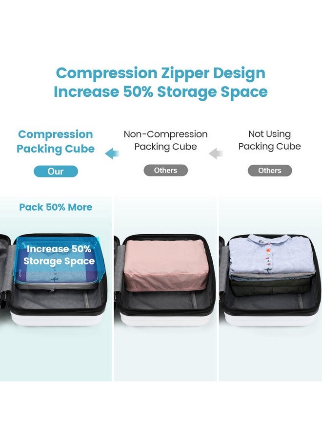 Cambond See Through Mesh Compression Packing Cubes - 4 Set Space Saving Packing Cubes for Travel Women, Lightweight Travel Bags Luggage Packing Organizer Travel Essentials for Suitcases, Purple - Image 2