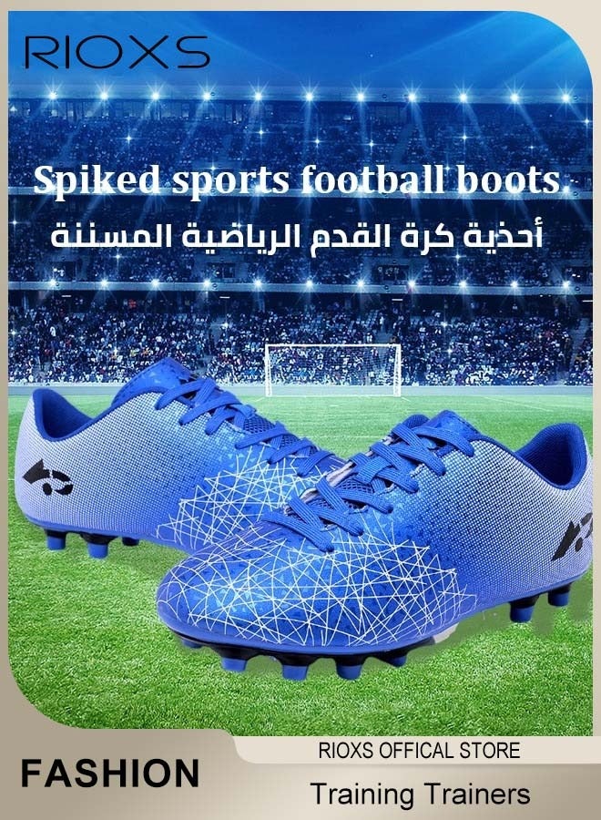 RIOXS Men's Soccer Shoes,Professional Spikes Sport Shoe,Competition Training Trainers For Men,Non-Slip Sneakers,Lace-Up Athletic Shoes,Lightweight Indoor Outdoor Sports Trainers For Youth And Adult,Baseball Lacrosse Football Sneaker, Men's  Athlesiure Trainers, Anti-Slip Spikes & Breathable Mesh for Outdoor/Indoor Training - Image 3