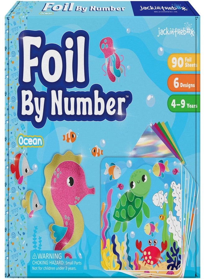 jackinthebox Foil By Number Ocean, No Mess Art & Craft Kit for Kids, Fun Foil Art, Scrapbooking Craft Kits, DIY Creative Activity, Travel Toys, Screen-Free Birthday Gifts for Ages 4, 5, 6, 7, 8, 9 - Image 1